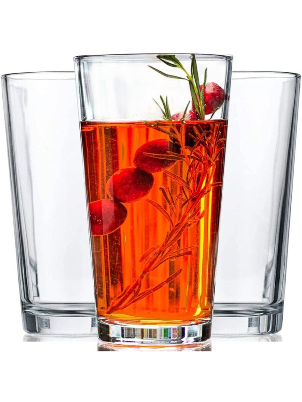 10pc Stackable Clear Drinking Glasses Set - 16oz Durable Glassware for Home